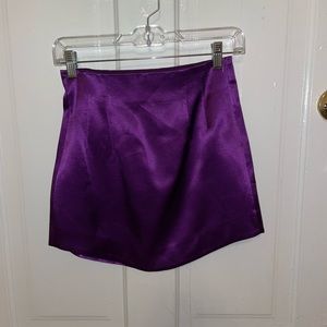 Zara Satin Purple Mini Skirt